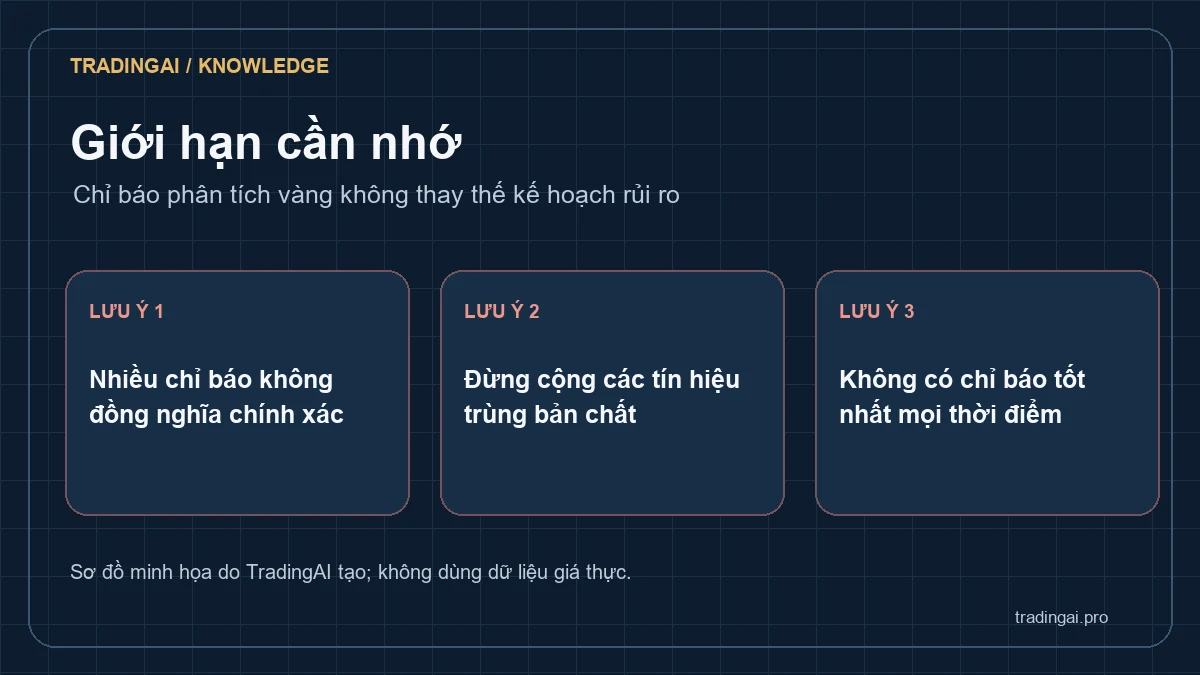Ba giới hạn khi dùng nhiều chỉ báo vàng: dữ liệu cùng nguồn, độ trễ và thay thông số