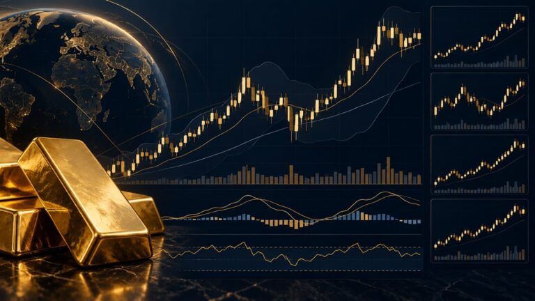 Minh họa chỉ báo vàng XAUUSD với biểu đồ và các khung thời gian
