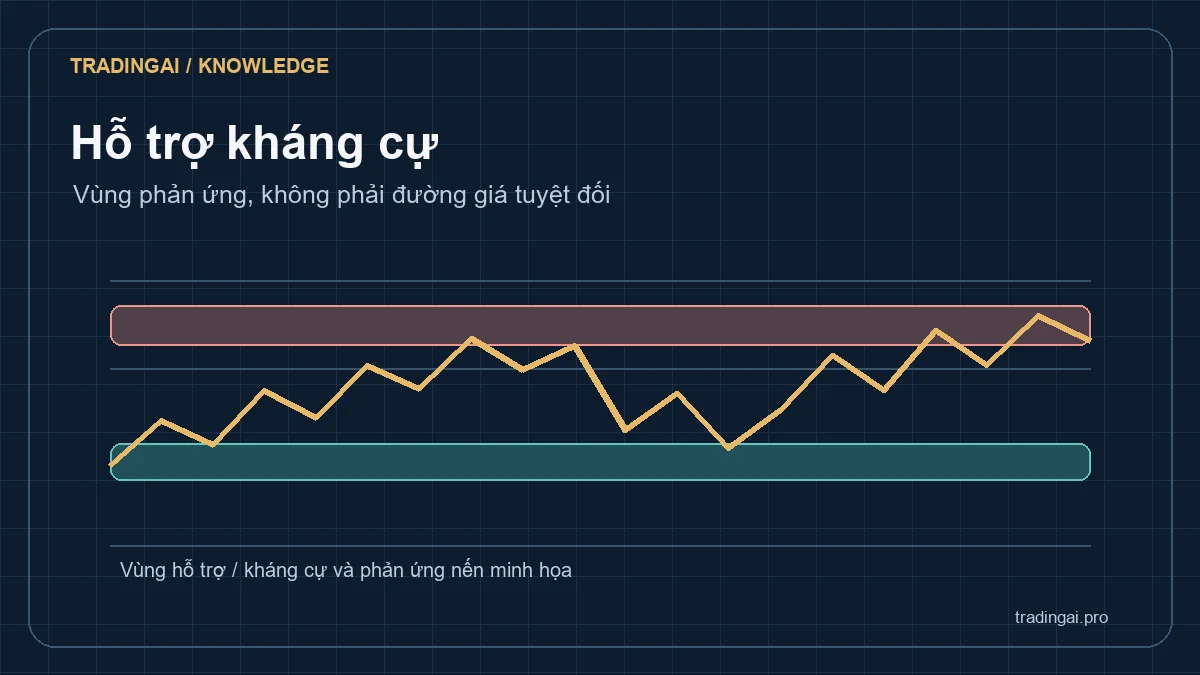 Minh họa vùng hỗ trợ và kháng cự XAUUSD