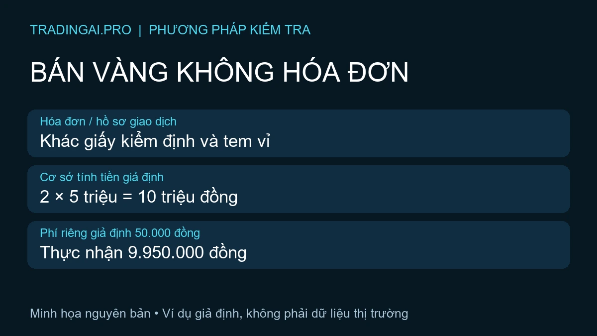 Phiếu bán vàng: tách hồ sơ sản phẩm và tiền thực nhận giả định