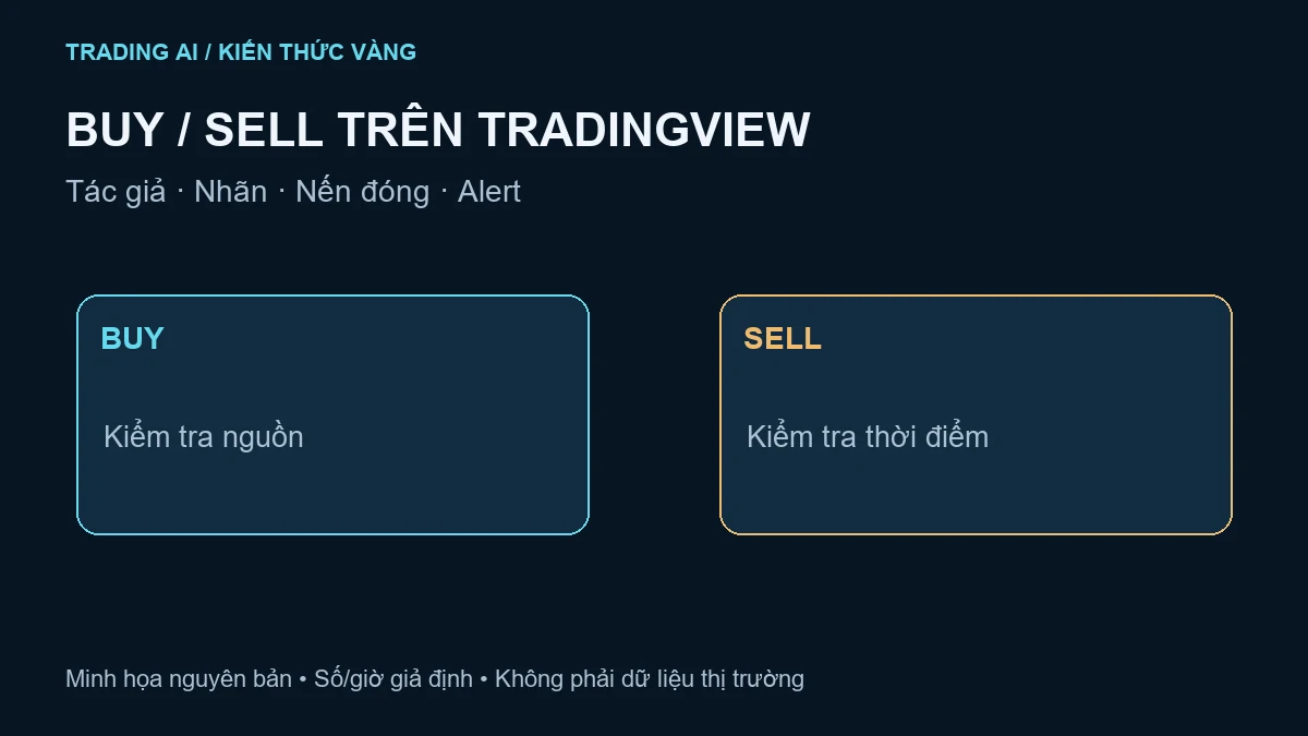 chỉ báo Buy Sell trên TradingView — minh họa nguyên bản, số và giờ giả định