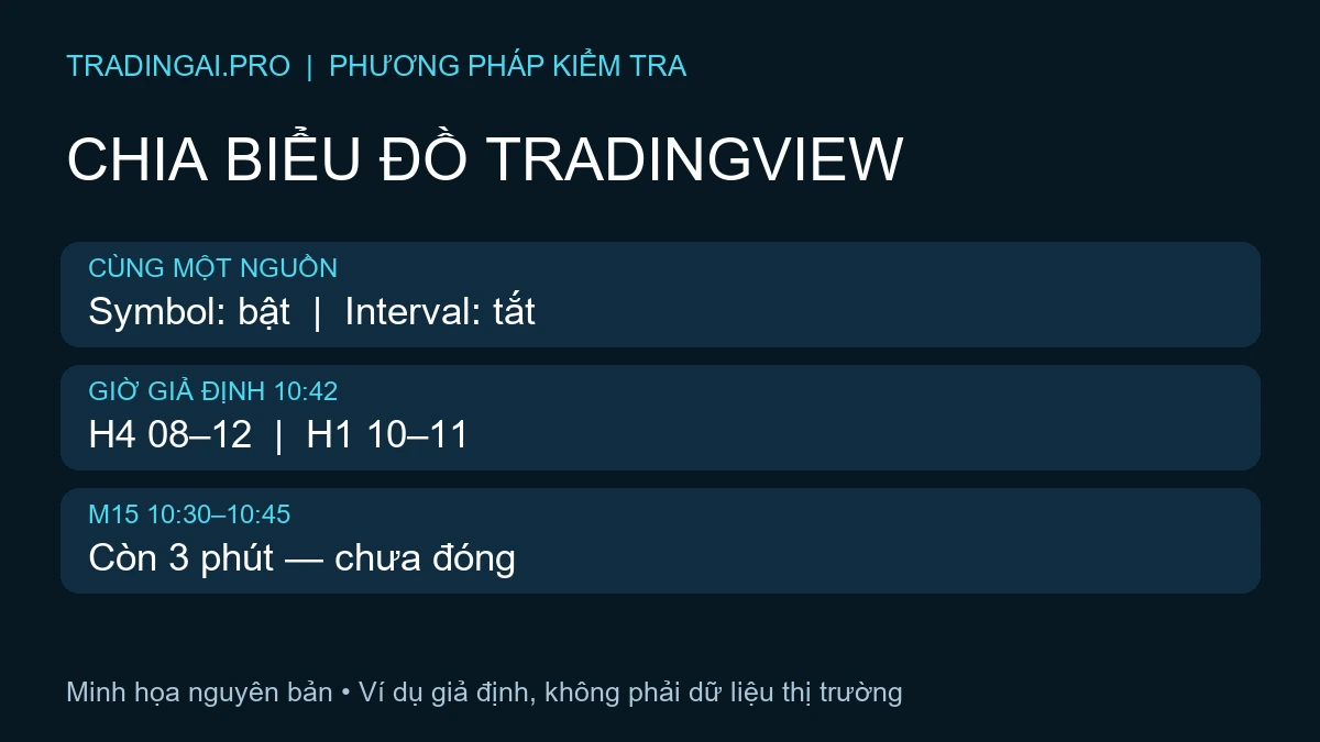 Chia biểu đồ TradingView: đồng bộ mã và ba khung giờ giả định