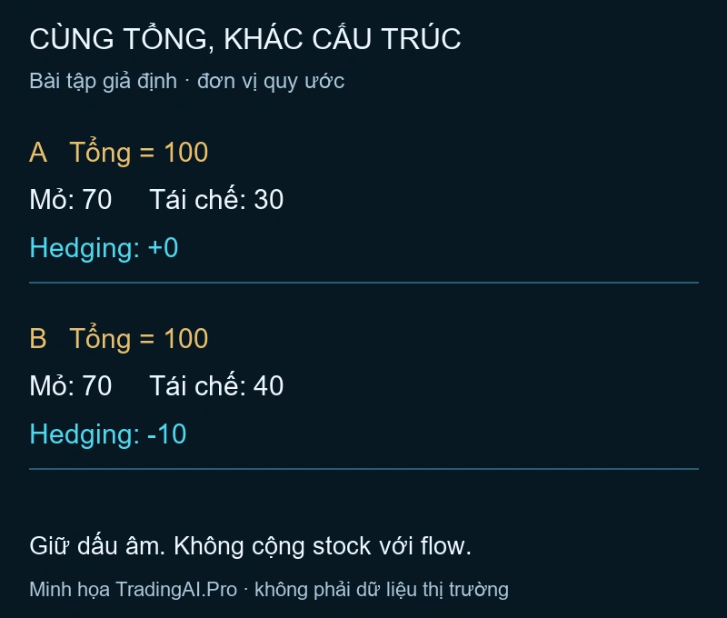 Cung cầu vàng: đối chiếu thành phần với tổng và ghi sai khác làm tròn