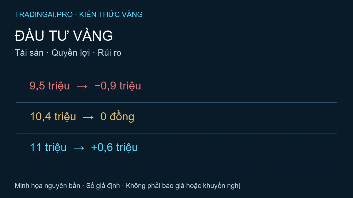 Đầu tư vàng: bốn kịch bản giá mua lại giả định và kết quả ròng sau chi phí