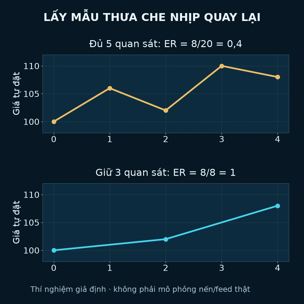 Chuỗi giả định đầy đủ cho ER 0,4 nhưng lấy mẫu thưa cho ER 1
