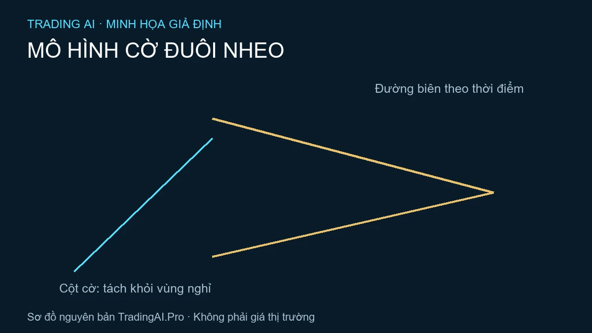 mô hình cờ đuôi nheo — TradingAI minh họa nguyên bản