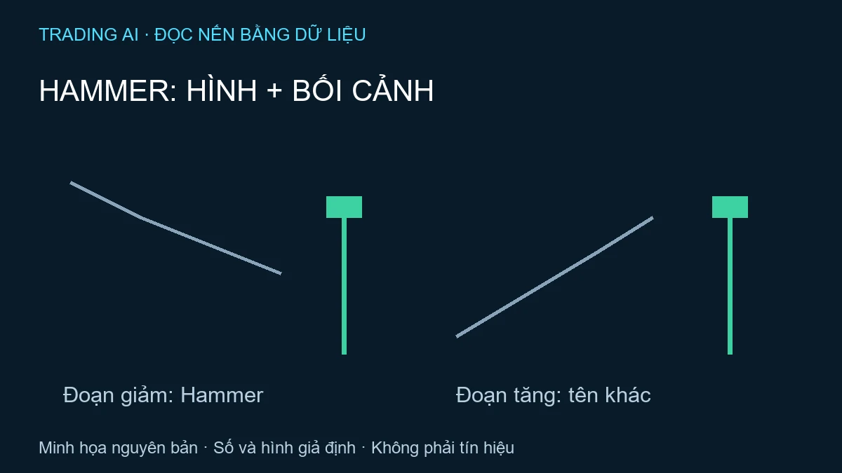 nến Hammer — TradingAI minh họa nguyên bản