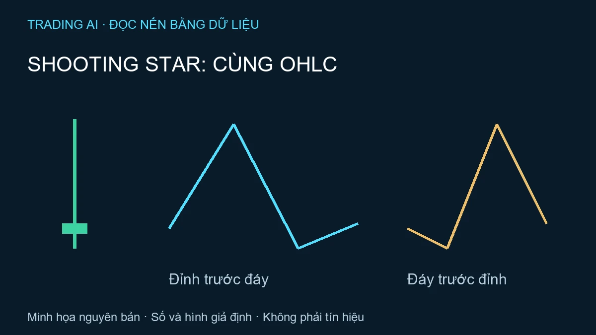 nến Shooting Star — TradingAI minh họa nguyên bản