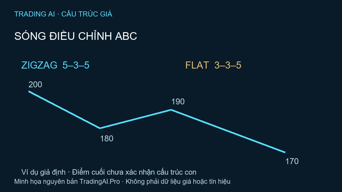 sóng điều chỉnh ABC — TradingAI minh họa nguyên bản