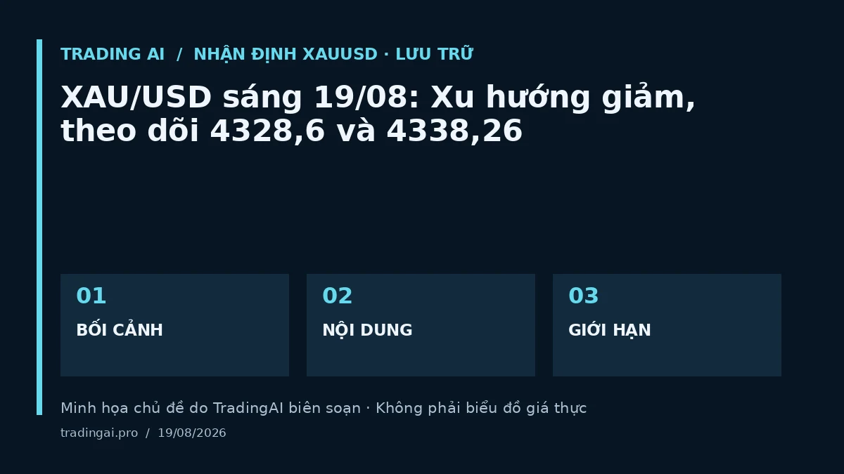 Minh họa chủ đề: XAU/USD sáng 19/08: Xu hướng giảm, theo dõi 4328,6 và 4338,26