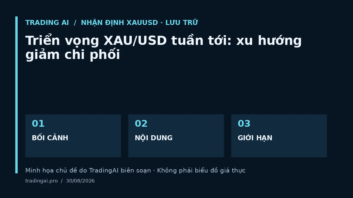 Minh họa chủ đề: Triển vọng XAU/USD tuần tới: xu hướng giảm chi phối