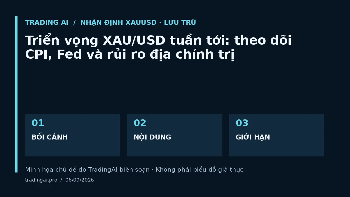Minh họa chủ đề: Triển vọng XAU/USD tuần tới: theo dõi CPI, Fed và rủi ro địa chính trị