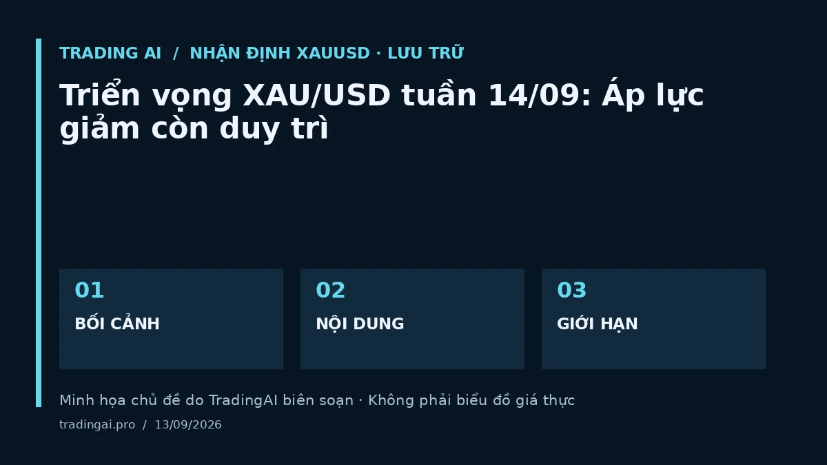 Minh họa chủ đề: Triển vọng XAU/USD tuần 14/09: Áp lực giảm còn duy trì