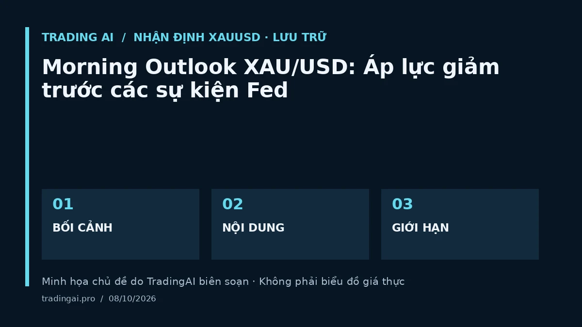 Minh họa chủ đề: Morning Outlook XAU/USD: Áp lực giảm trước các sự kiện Fed