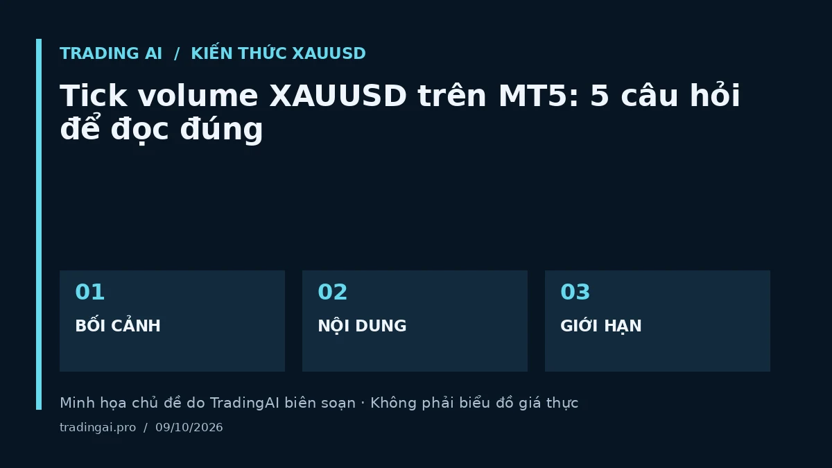 Minh họa chủ đề: Tick volume XAUUSD trên MT5: 5 câu hỏi để đọc đúng