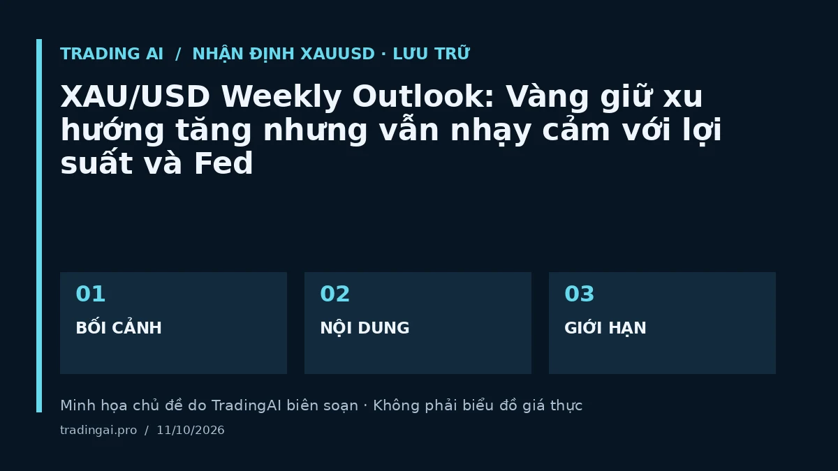 Minh họa chủ đề: XAU/USD Weekly Outlook: Vàng giữ xu hướng tăng nhưng vẫn nhạy cảm với lợi suất và Fed