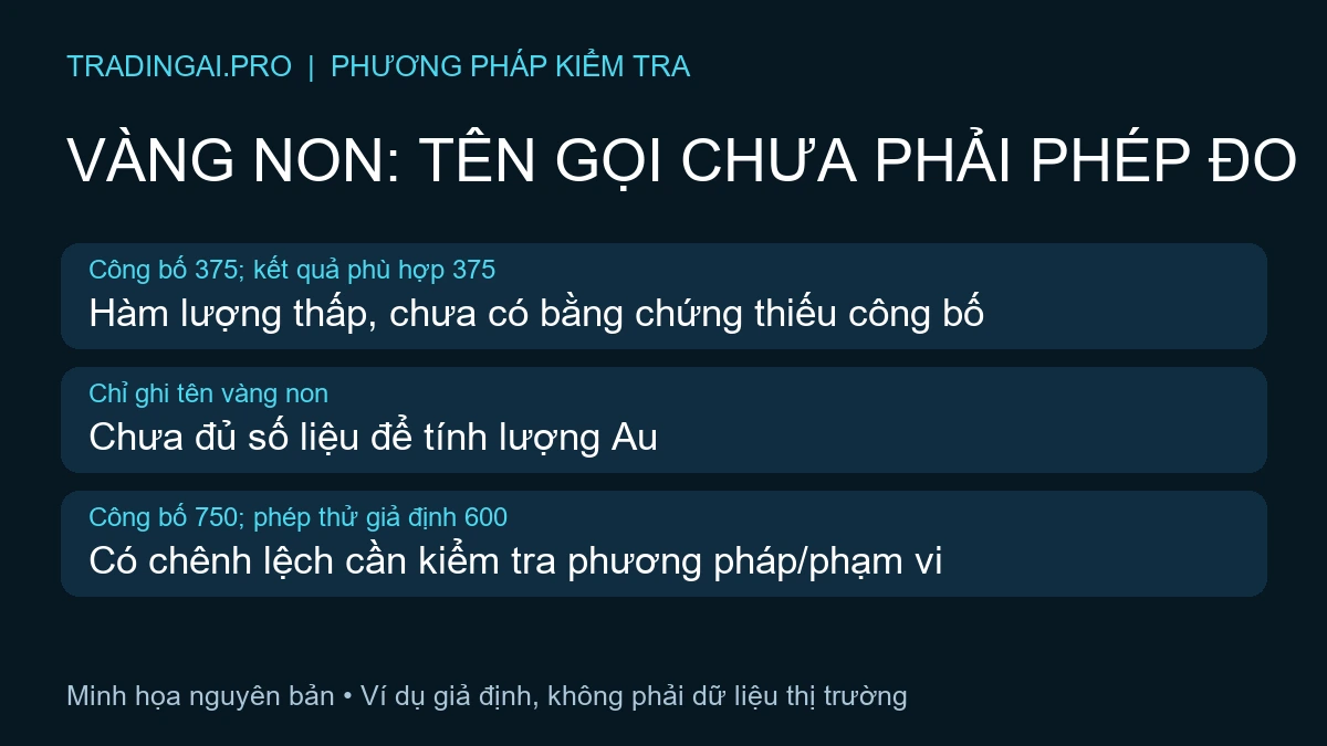 Vàng non là gì: phân biệt hàm lượng thấp, chưa biết và thấp hơn công bố